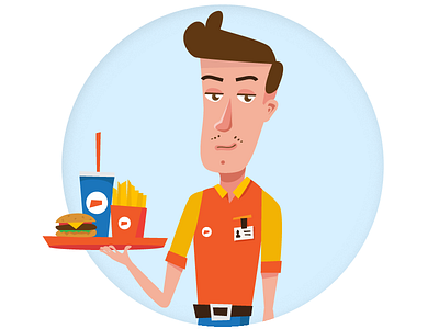 Mark - character character fast food hamburger illustration vector