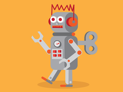 Robot adobe character explainer illustration kartonbar robot