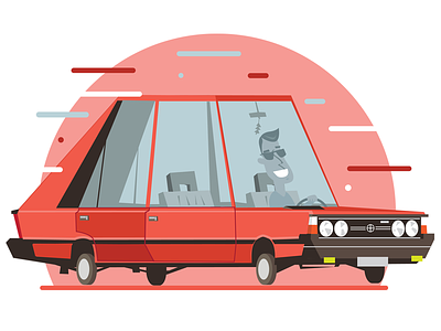 Polonez car design illustration illustrator old polonez vector