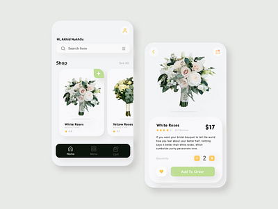 Wedding Flowers App app design minimal mobile app roses ui ux wedding