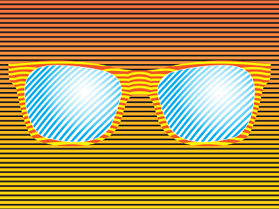 Day2- 'Sunny Days' 100days blend blend tool illustrator lines sunglasses vector