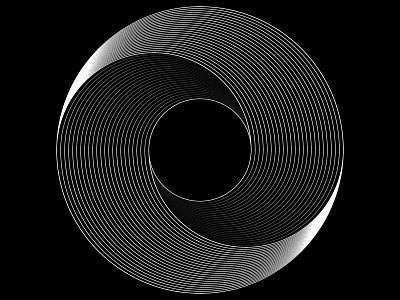 Day58- 'TheWave' 100days black and white blend tool circles curves lines opart vector