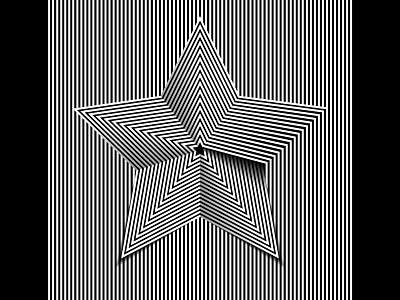 Day59- 'Starred' 100days black and white blend lines shapes star