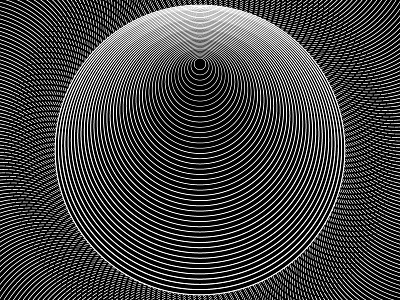 Day62- 'Aura' 100days black and white blend blend tool illusion illustrator lines opart optical shadows vector