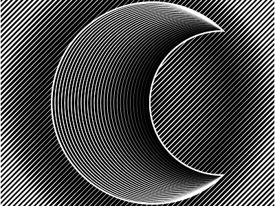 Day64- 'Moonlight' 100days black and white blend illustrator lines moon opart vector