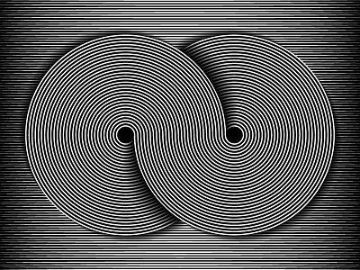 Day85- 'The Infinite' 100days black and white blend tool infinity lines opart shapes vector