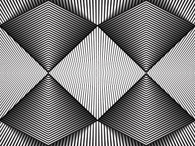 Day90- 'Mirrored' 100days black and white blend tool illusion lines opart optical shapes vector