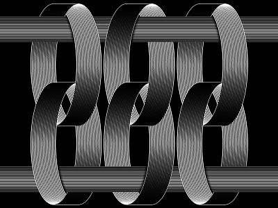 Day95- 'Rings' 100days black and white blend tool lines shadows shapes vector
