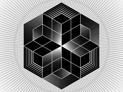 2017 Nov 10- Daily Vectors art black and white blend blend tool daily hexagon vector