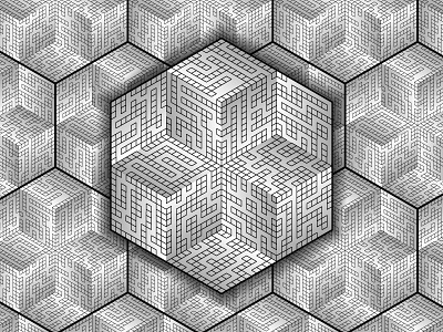 2017 Nov 22- Daily Vectors art black and white blend blend tool daily hexagon vector