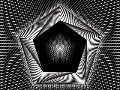 2018 May 02 - Daily Vectors art black and white blend blend tool daily fivebyfive fives pentagon shapes vector