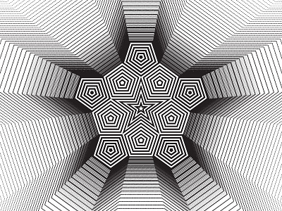 2018 May 06 - Daily Vectors art black and white blend blend tool daily fivebyfive fives pentagon shapes vector