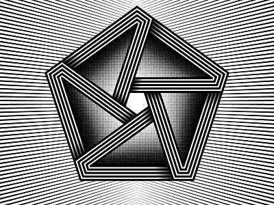 2018 May 20 - Daily Vectors black and white opart pentagon shapes stripes vector