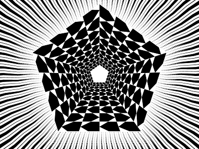 2018 May 22 - Daily Vectors black and white opart pentagon shapes stripes vector