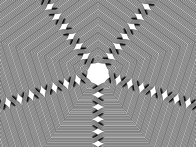 2018 May 24 - Daily Vectors black and white opart pentagon shapes stripes vector
