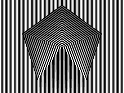 2018 May 26 - Daily Vectors black and white opart pentagon shapes stripes vector