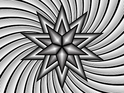 2018 May 27 - Daily Vectors black and white opart pentagon shapes stripes vector