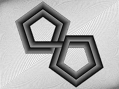 2018 May 28 - Daily Vectors black and white opart pentagon shapes stripes vector