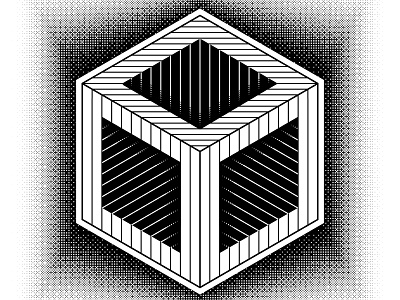 Cubed 2- August.29.2018 art black and white blend blend tool illustrator opart shapes vector