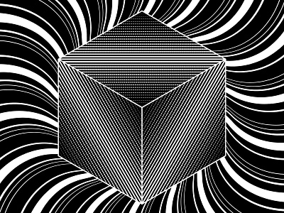 Cubed 7- Sept.24.2018 art black and white blend blend tool lines opart shadows shapes stripes vector