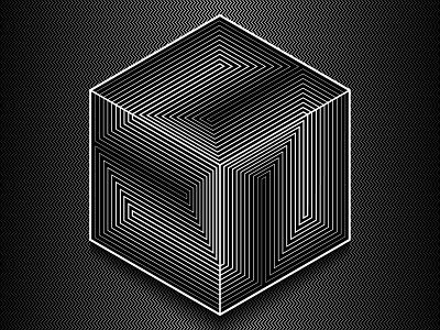 Cubed 8 - Sept.25.2018 art black and white blend blend tool illustrator lines opart shadows shapes stripes vector