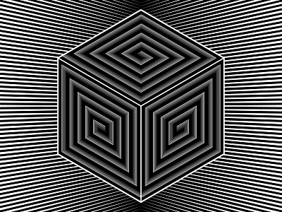 Cubed 10 - Oct.3.2018 art black and white blend blend tool design illustrator lines opart patterns shadows shapes stripes vector