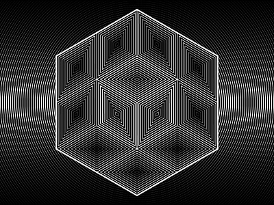 Cubed 11 - Oct.15.2018 art black and white blend blend tool design illustrator lines opart shapes stripes vector