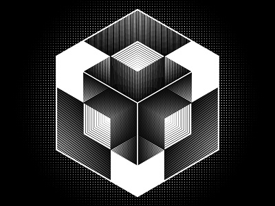 Cubed 13 - Oct.25.2018 art black and white blend blend tool illustrator lines opart shapes stripes vector