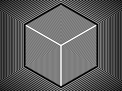 Cubed 14 - Oct.29.2018 art black and white blend blend tool design illustrator lines opart shapes stripes vector