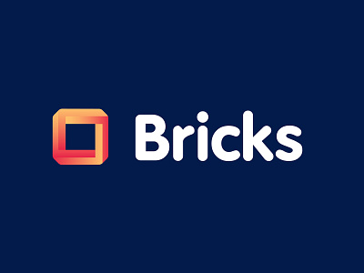 iziwork Bricks Logo brand bricks color design system fire logo symetric vector