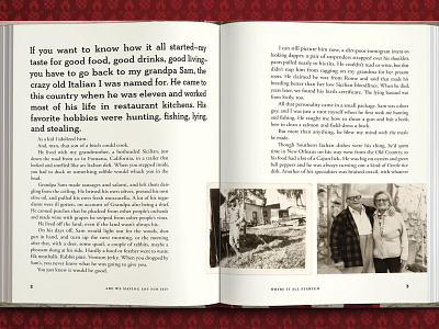 Sammy Hagar Cookbook Spread book book design books cookbook editorial editorial design editorial layout grid layout layout design publication publication design scrapbook story story telling typography