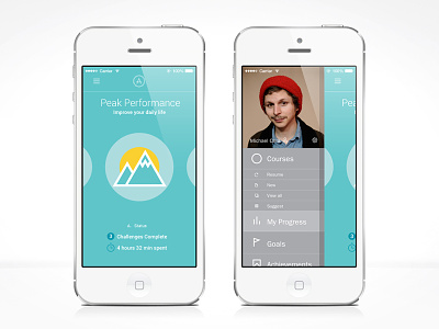AOTG UI mockup 1 app color flat flat design icon interface life style minimal ui ux