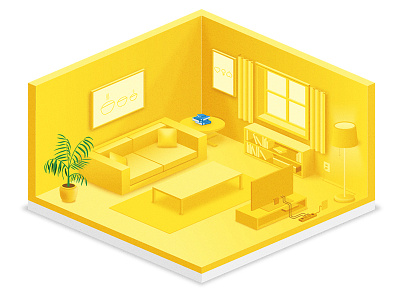 Livingroom illustration livingroom vector yellow