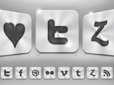 Brushed Metal Icon Set