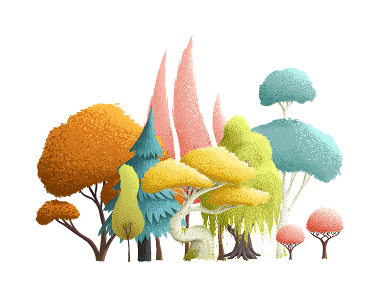 Tree Study color forest illustration nature trees