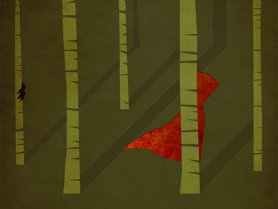 Little Red Riding Hood fairy tale minimal poster