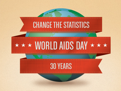 World AIDS Day bug globe icon lockup logo world