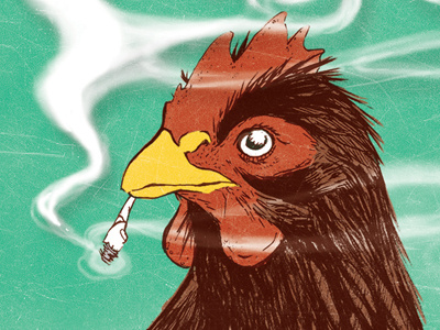 COG Book Cover chicken illustration joint smoke weed