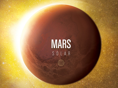 Mars art brown gold mars planet poster red space