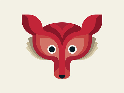 The Fox animal baby child children cute fox kid poster red series symmetry vector