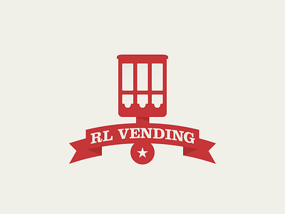 RL Vending branding design gum ball logo red