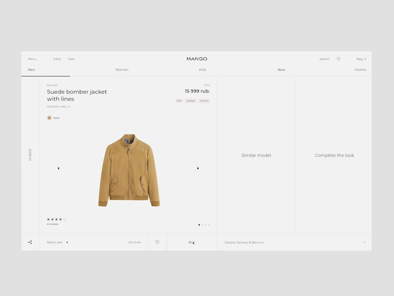 Mango Store Online animation clean concept ecommerce fullscreen gif inspiration interaction minimalism store ui web desgin web design
