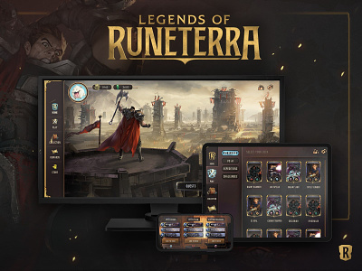 Legends of Runeterra Global Launch branding card game darius design desktop ipad iphone league of legends logo typography ui videogame