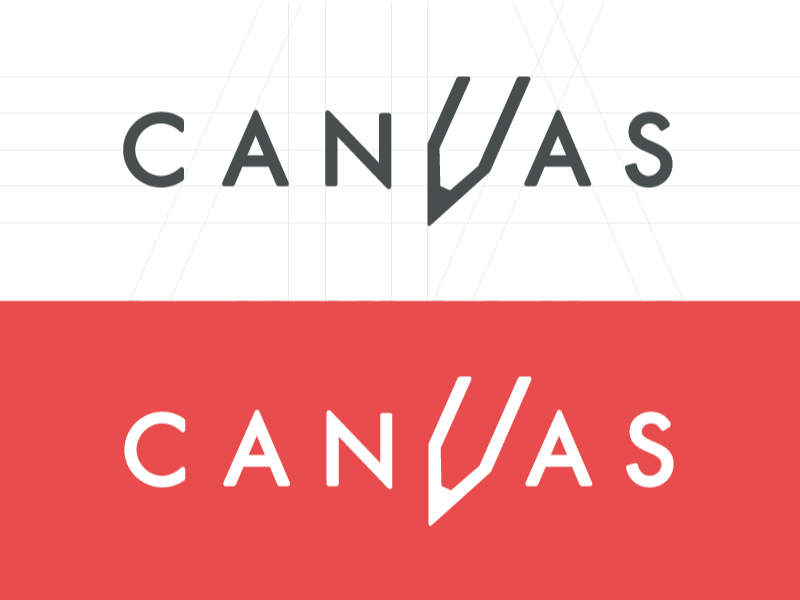 Canvas Logo branding canvas flat grid lines logo pencil simple vector