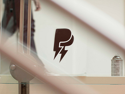 ⚡ PayPallica ⚡ brand glass lightning logo spray paint stencil