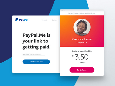 Product Card 1 - PayPal.Me background button card feature gradient kendrick lamar money profile type window