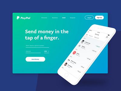 Product Card 2 - Send Money app background button card feature form fields gradient hero mobile money type window