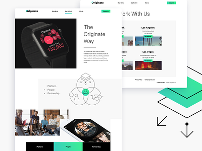 Originate Website V3 apple watch contact us editorial gradient illustration navigation rebrand the weeknd typography web web page
