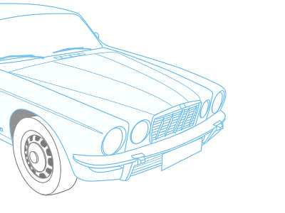 Jag 1976 jaguar line drawing sketch sketchapp vector xj6