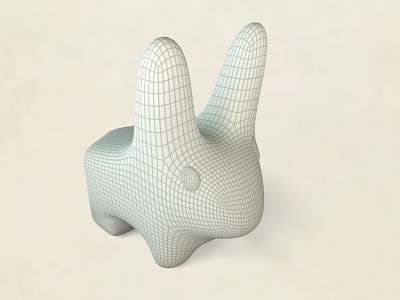 Vinyl Bunny WIP bunny cheetah3d rabbit subdivision modeling wireframe